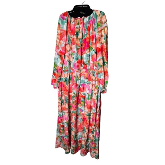 Soft Surroundings Evalina Maxi Dress 2X Plus Floral Chiffon Pockets Tropical - Picture 7 of 12